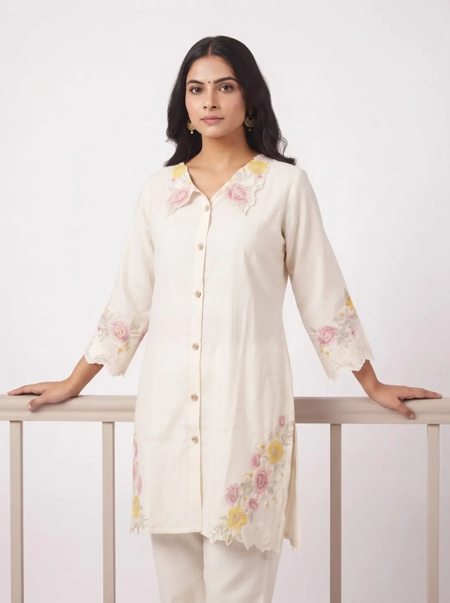 Off white Cotton Coord Set
