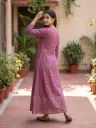 Purple Cotton one piece floor length gown