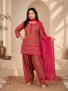 Rani pink printed Farshi Suit